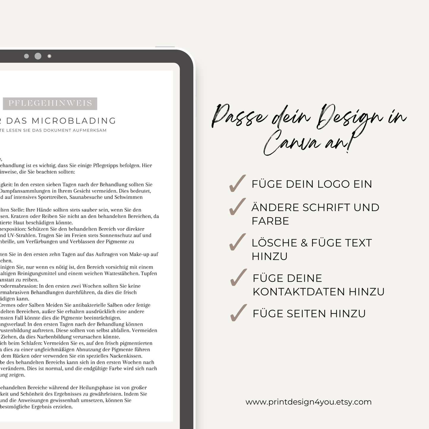 Pflegehinweis Microblading